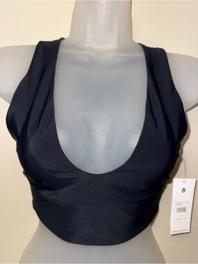 Spiritual Gangster Black Seamless Scoop Sports Bra Top